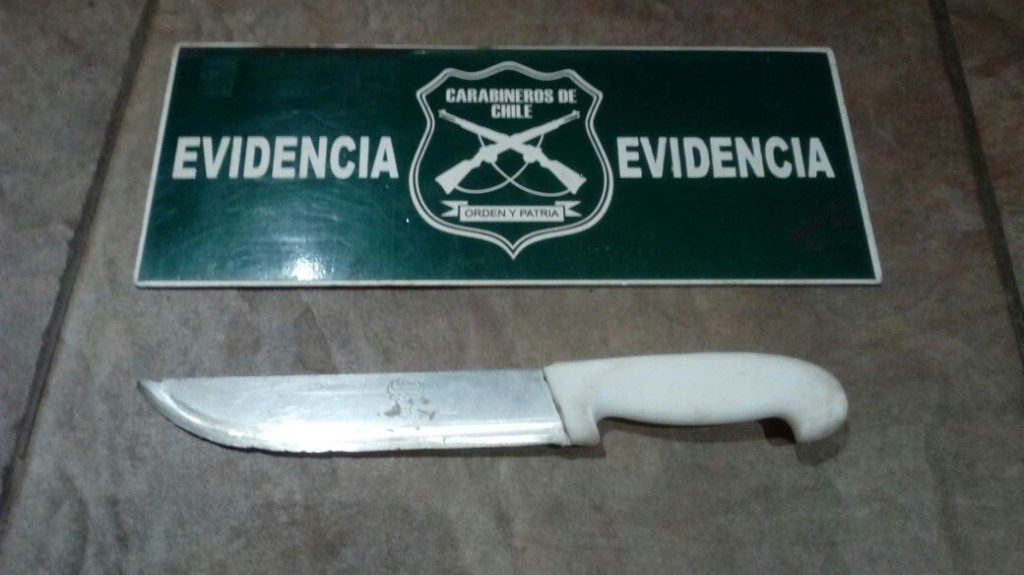 Arma blanca utilizada en robo con intimidación Panguipulli 18042018