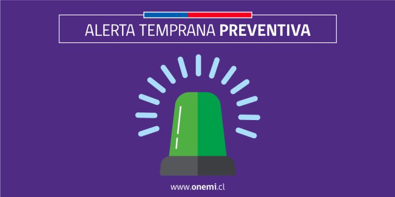 Modifican Alerta Temprana Preventiva Regional por evento meteorológico