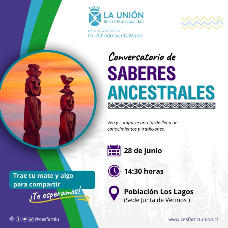 CESFAM Dr. Alfredo Gantz Mann invita al Conversatorio «Saberes Ancestrales» en La Unión
