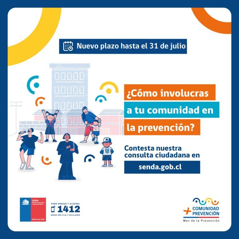 SENDA amplía hasta el 31 de julio plazo para participar en consulta «Más comunidad, más prevención»