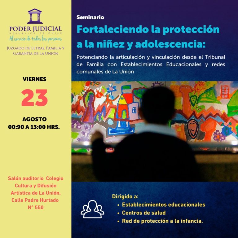Juzgado de Familia invita a seminario sobre coordinación territorial e intersectorial para la protección de la infancia