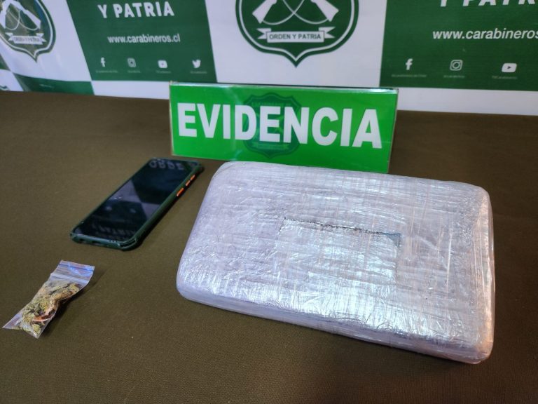En prisión preventiva quedó extranjero detenido con más de un kilo de cocaína en La Unión