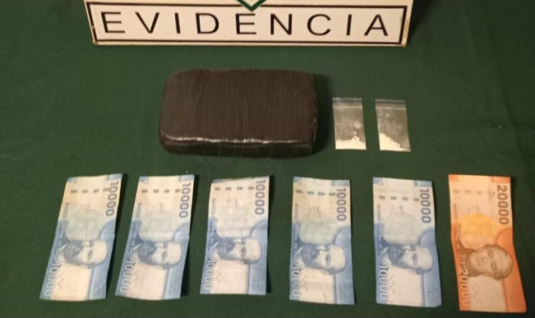 Carabineros de Valdivia detiene a motorista con más de un kilo de cocaína avaluado en $11 millones
