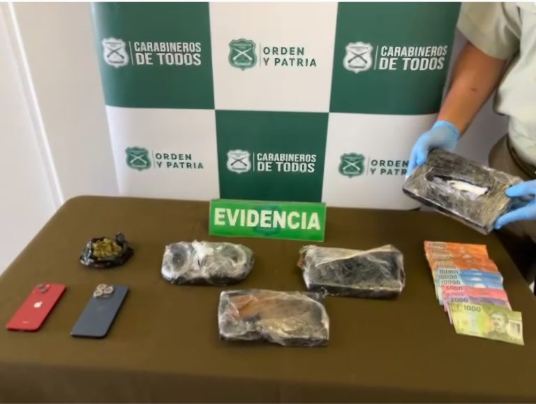 Carabineros del OS7 decomisaron más de 3 kilos de cocaína