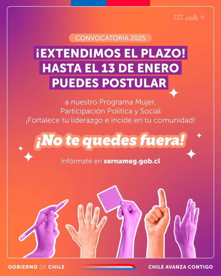 Últimos días para postular a innovador programa de formación anual de liderazgo y participación femenina del SernamEG