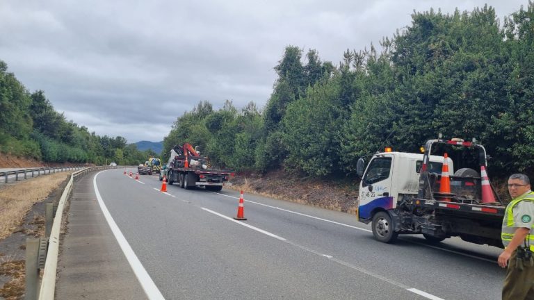 Accidente en ruta 5 Sur: vehículo volcado por fatiga al Volante