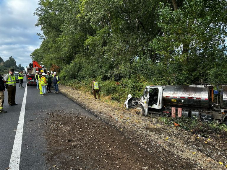 Camión de alto tonelaje cayó en una zanja en la Ruta 5 Sur: conductor se encuentra fuera de riesgo