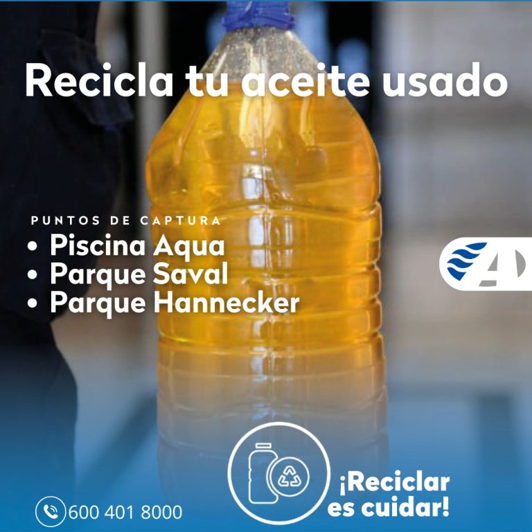 Casi 2 mil 500 litros de aceite usado fueron reciclados a través de campaña ambiental de Aguas Décima y municipio de Valdivia  