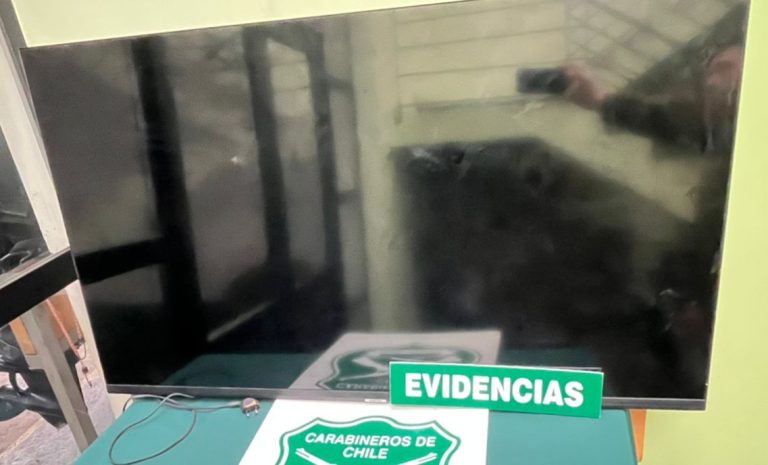 Detienen a joven con televisor robado mientras huía por Avenida Los Robles en Valdivia