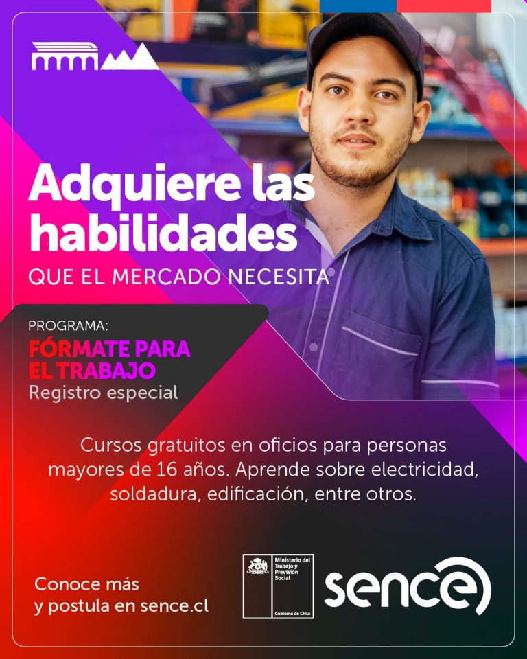 SENCE Los Ríos ofrece 120 nuevos cupos para capacitarse en la región