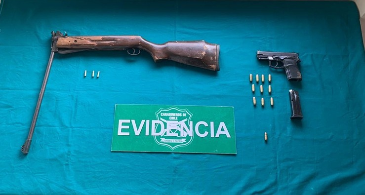 Seis detenidos tras balacera en Paillaco: portaban armas y tenían antecedentes penales