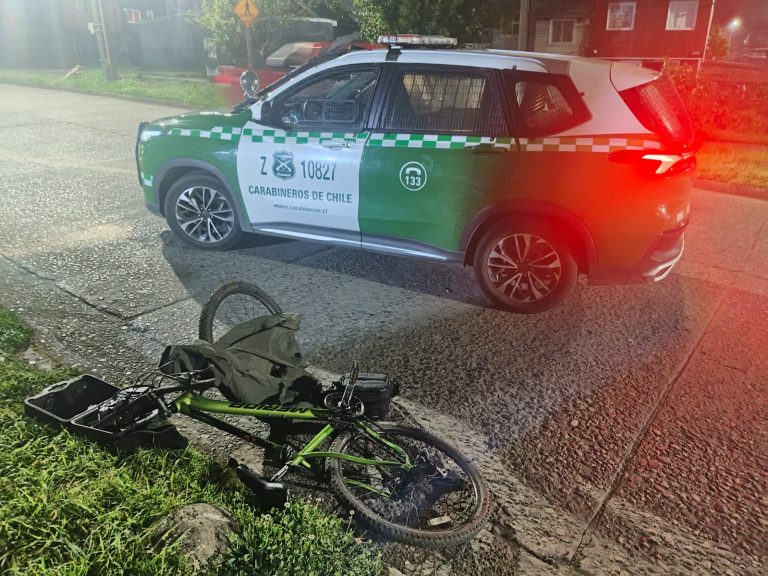 Carabineros detiene a ciclista con amplio prontuario tras robo en avenida Pedro Montt de Valdivia