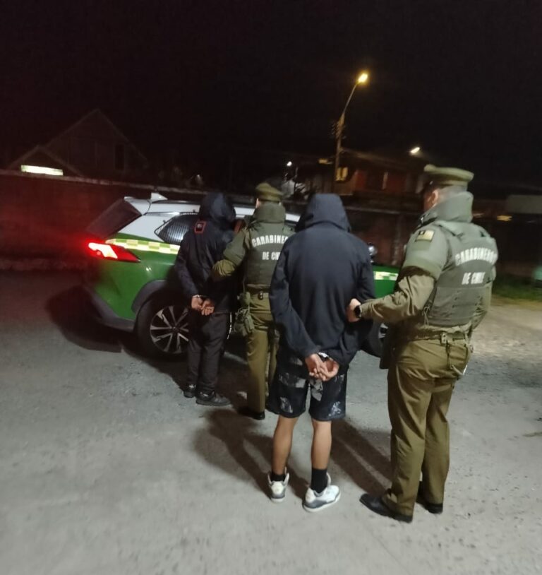 En Lanco Carabineros detuvo a 2 adultos por robos en domicilios del sector rural