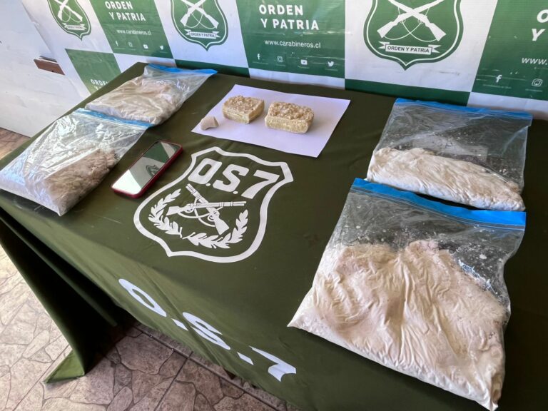 En prisión preventiva quedó imputado extranjero detenido con casi 4 kilos de pasta base de cocaína en La Unión