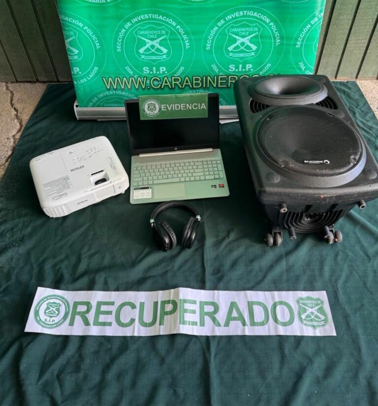 Dos adolescentes detenidos por robo en colegio de la comuna de Los Lagos