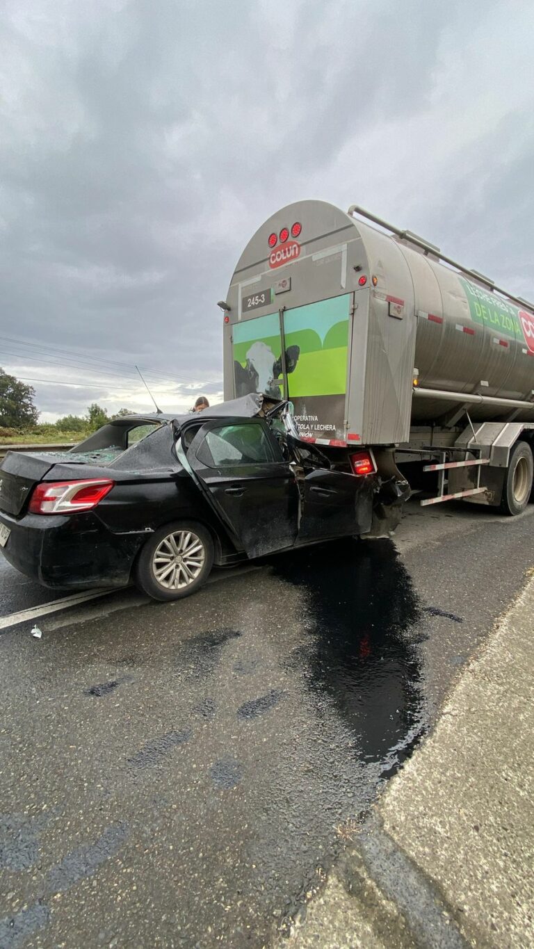 Aumentan a tres las víctimas fatales en accidente ocurrido en la Ruta 5 Sur en Río Bueno
