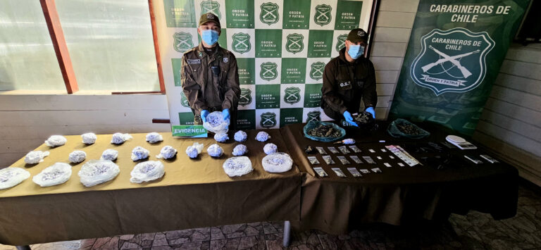 Carabineros detiene en Valdivia a nueve personas por tráfico de drogas en dos procedimientos