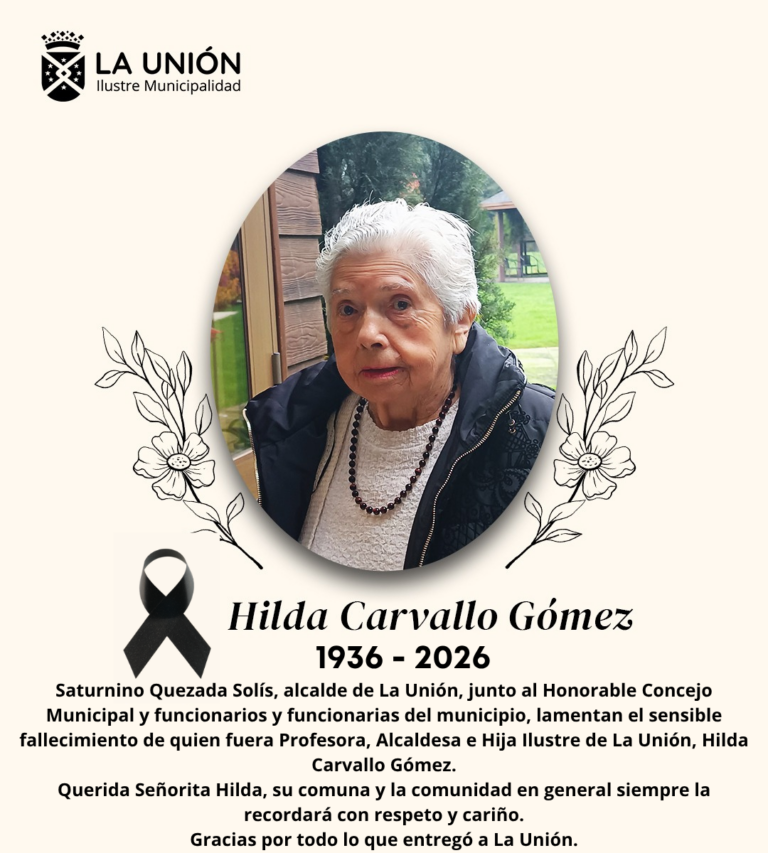 Decretan tres días de duelo en La Unión por Hilda Carvallo