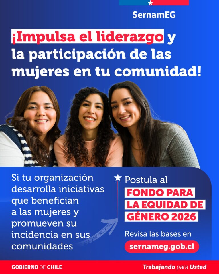Fondo para La Equidad de Género 2026 del SernamEG financiará proyectos de impacto territorial